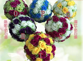 Engros 20colors 20 cm/ 8 inch Gypsophila Bryllup Dekorationer Silke Kissing Pomander rose Blomster Bolde Bryllup buket