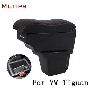Mutips For VW Tiguan Allspace bil armlæn USB-arm hvile styling center konsol interiør beskytte tilbehør dekoration 2017 2018
