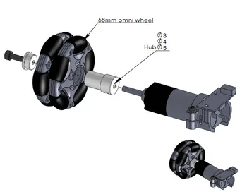 8stk/masse, 58mm Omni-hjulet for arduino robot kit NXT og Servo-Motor med Plast Universal Hubs,for DIY, Robot undersøgelse