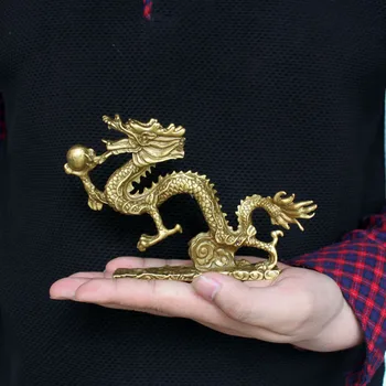 Bronze Dragon Dekoration Kontor Dekorationer Ren Zodiac Dragon Håndværk