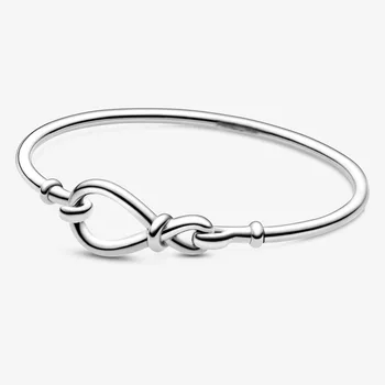 925 Sølv Knyttede Armbånd Hjerte Hjerte-forskønnet T-lås Link Armbånd Passer til Kvinder Perle-Charme Armbånd, Mode Smykker