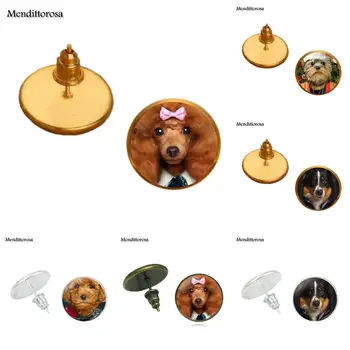 Mendittorosa Billige Fashion Smykker Med Glas Facetslebet Bronze/Sølv/Gyldne Klip Ear Hook-Stud Øreringe Til Kvinder Gave Søde Hund
