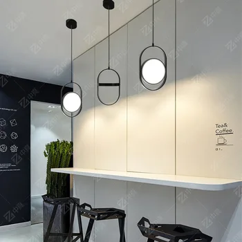 Moderne Strygejern LED Vedhæng Lys Nordiske Runde, Roterende Hængende Lampe Stue, Restaurant, Spisestue Indretning lamper
