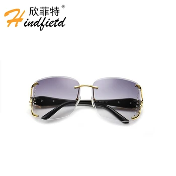 Clearance Uindfattede Solbriller Damer Berømt Luksus Mærke Mode Kvindelige solbriller til Kvinder Brillerne Oculos Lunette Femme