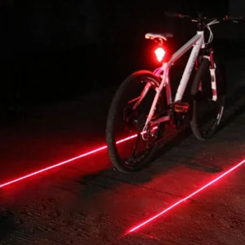 Cykel baglygte (5LED+2Laser) Vandtæt 7 Cool Cykling Cykel Lys Flash Mode Cykel baglygter Til Cykel Tilbehør Lys