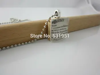 Engros Scrabble Fliser smykker håndaftryk Kunst Vedhæng med Kugle Kæde ,Scrabble Fliser Halskæde