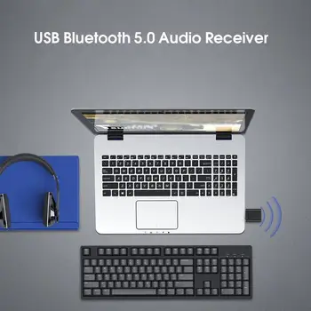 Bil Audio-Modtager Bluetooth-V5.0 Musik USB-Adapter 3,5 mm Stereo Receiver til hjemmekontoret