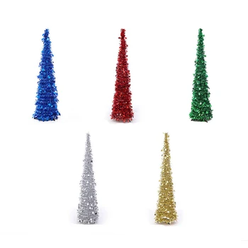 2 stk Udtrækkelig juletræ Kunstige Glimmer Pop-Up Xmas Tree for Små Rum Home Party Ferie Julepynt