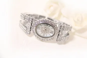 BS Nye Fuld Diamant Kvinders Watch Crystal Damer, Armbånd, Armbåndsure Ur relojes Kvarts damer ure til kvinder 110735