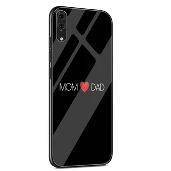 Elsker dig mor papa Hærdet Glas Telefonen Sagen For Huawei P10-P20-P30 Lite P20-P30 Pro S smart Protection Dækker Coque