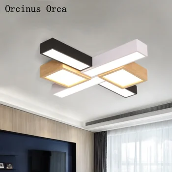 Nordisk moderne kompakte LED i massivt træ loft lampe stue kreative personlighed splejsning loft lampe gratis fragt