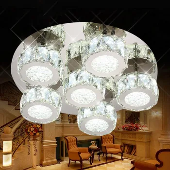 Runde LED krystal loftslampe soveværelse stue atmosfære i stuen belysning fastholdelsesanordningen led loft lamper hjem lamper