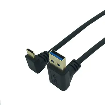 Forgyldt 90 graders Vinkel Op USB 3.0 (Type A han til USB3.1 (Type C) Mand Ned /Op Vinkel USB Data Sync & Afgift-Kabel Slut