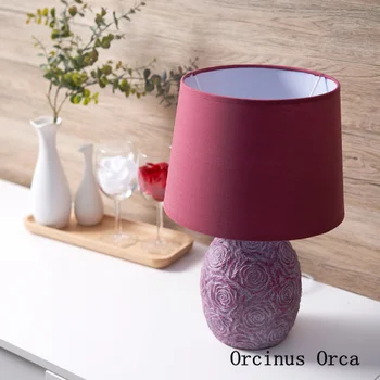 Moderne Enkle, Romantiske Rosa bordlampe Pige Soveværelse sengelampe Amerikanske Kreative LED Rød Keramik bordlampe