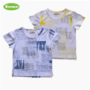 Drenge Toppe, T-shirt Sommer Bomuld kortærmet Drenge børnetøj ,Blå og Gul Udskrivning Boy Tøj,Varmt Salg 2-6Y