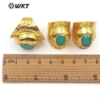 WT-R322 WKT Æg form sten cocktail kvinder ringe med guld-metal forkromet trendy style big size ring til smykker gave at gøre