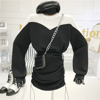 Afslappet Jakkesæt Kvindelige 2020 Efteråret Ny Koreansk Stil Løs Mode Beskåret Sweatershirts + Nederdel Sports To-Delt Sæt Streetwear