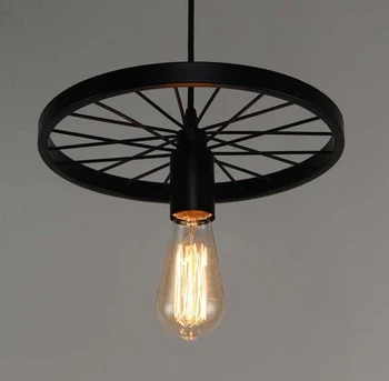 Gratis e-mail-american Vintage Hjul loft Pendel Kreative Personlighed Industrielle lys Edison Pære lampe Til stuen