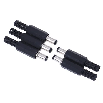 5 Stk DC Power Stik Til Svejsning Line Black 2.1 mm X 5,5 mm DC Male Plug Jack Adapter 5,5 X 2.1 Mm