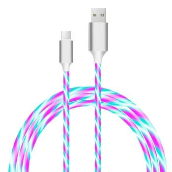 Hurtig Opladning af USB-Farverige-Kabel USB-LED Flyder Oplader Kabel Til Telefonen Oplader Kabel Til ipad, iphone Mirco Type C