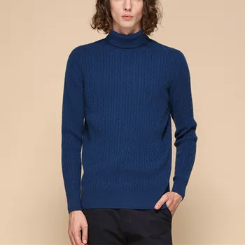 Top kvalitet ged cashmere rullekrave strik mænd mode solid farve pullover sweater XS/2XL