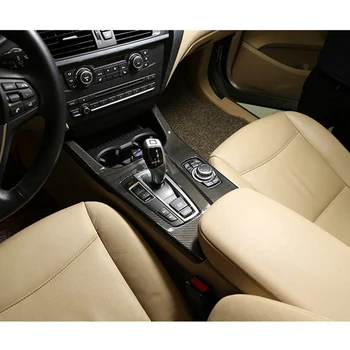 Carbon Fiber Gear Shift Knappen Panel Dækker Trim Dekoration Dække For-BMW X3 F25 X4 F26 2011-