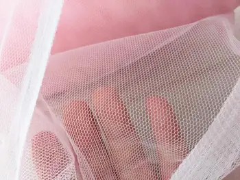 Lys pink mesh stof til bryllup kjole tutu nederdel underkjole myggenet telt klud , 160cm bredde 5meters/masse
