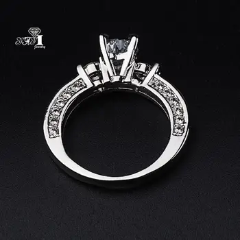 YaYI Smykker Prinsesse Cut 4.9 CT Hvide Zircon Sølv Fyldt forlovelsesringe bryllup Hjerte Ringe Valentine ' s Day Piger ring Set