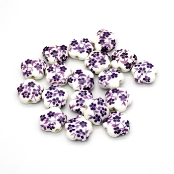 15x6mm Håndlavet Porcelæn Keramiske DIY Perler, Blomst Blandet Stil Keramiske Perler for DIY Armbånd Smykker, der er nødvendige materialer