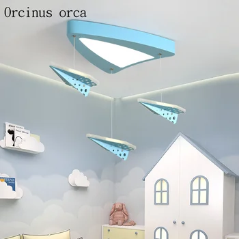 Moderne minimalistisk fly lysekrone børneværelse drenge piger soveværelse tegnefilm kreative beskyttelse af øjne fly loft lampe