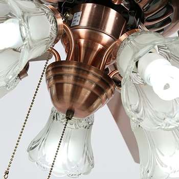 Loft Ventilator-Lampe 220V 52inch Glas Lampeskærm Strygejern Fan Led Hjem Luksus Indretning lampen 110V Europæiske Lampe til stuen