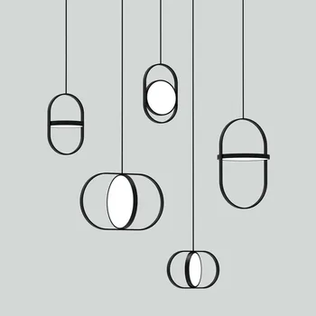 Moderne Strygejern LED Vedhæng Lys Nordiske Runde, Roterende Hængende Lampe Stue, Restaurant, Spisestue Indretning lamper