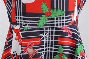 JAYCOSIN Elegante Kvinder Jul Kjole Efteråret Santa Claus Plaid Print Vintage søde Part Midi Kjoler Plus Size Vestidos 918