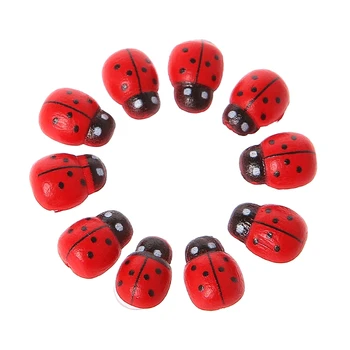 OOTDTY 50/100 Pc ' er, Mini-Mariehøne Rød Beetle Mariehøne Fe Dukke Hus, Have, Indretning Ornament