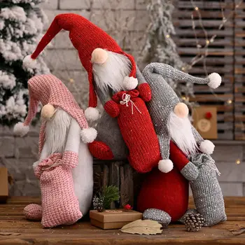 1/3stk Jul Ansigtsløse Skæve Hals svenske Tomte Gnome Ornamenter Home Holiday Party Dekoration