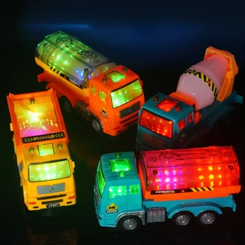 Model Trykstøbt Legering Mini legetøjsbil Konstruktion brandbil Ambulance Transport Bil Med 4d Lys Børn Spil Gaver