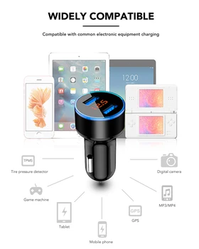 3.1 EN 5V Dobbelt USB Bil Oplader Med LED-Display Universal Telefonen Bil-Oplader til Xiaomi Samsung S8 iPhone X 8 Plus Tablet osv