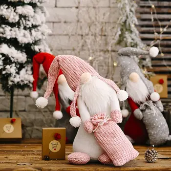 1/3stk Jul Ansigtsløse Skæve Hals svenske Tomte Gnome Ornamenter Home Holiday Party Dekoration
