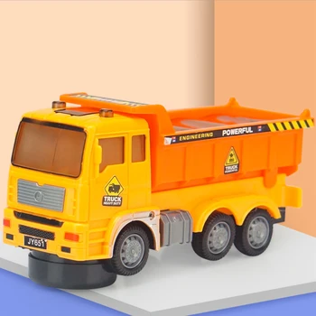 Model Trykstøbt Legering Mini legetøjsbil Konstruktion brandbil Ambulance Transport Bil Med 4d Lys Børn Spil Gaver