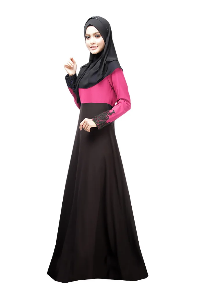 Muslimske Kvinder Kjole Blonder Hijab Tyrkisk Tøj Med Lange ærmer Casual Maxi Kaftan Abayas Jilbab Tøj Tilbud | Mall Basilicohaslev.dk